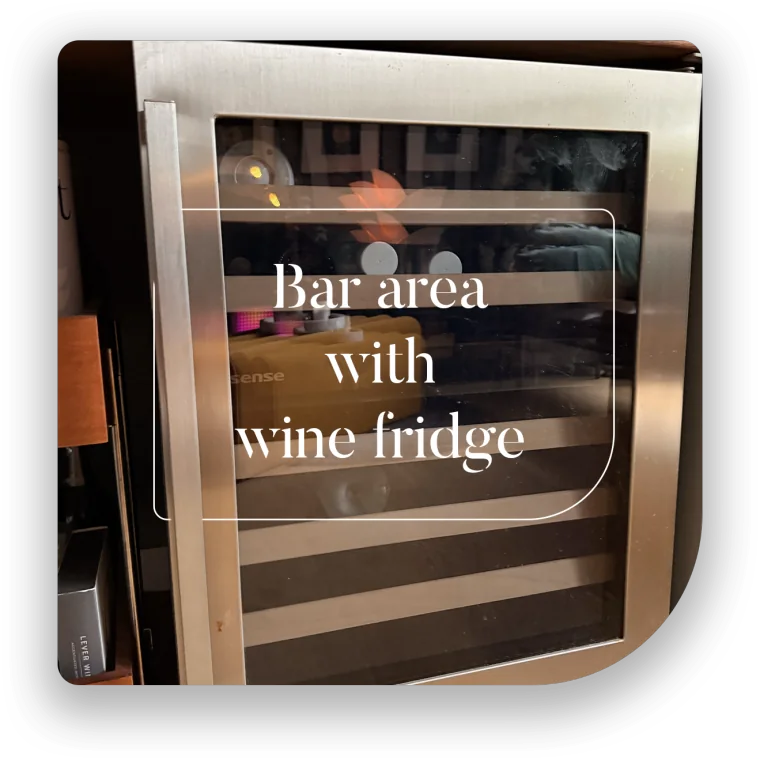 Bar area with wine fridge
