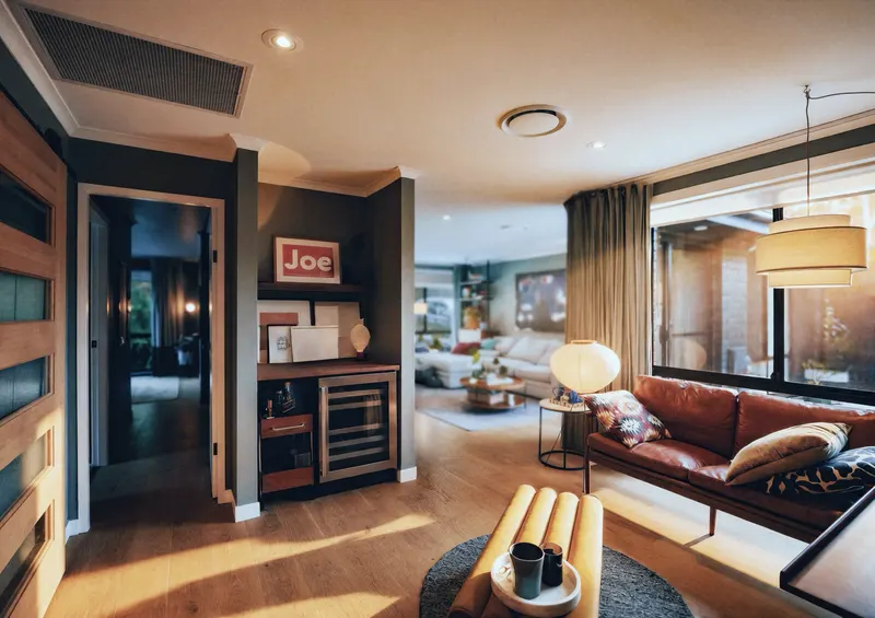Bar area with wine fridge